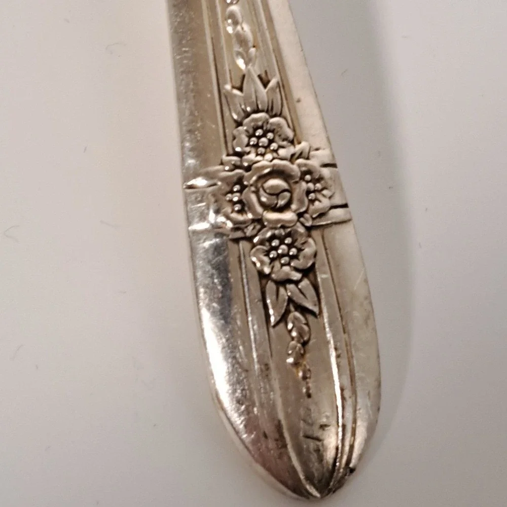 Wm Rogers Mfg Co Gardenia 1937 Silverplate Flatware Set 17pc Vintage Floral